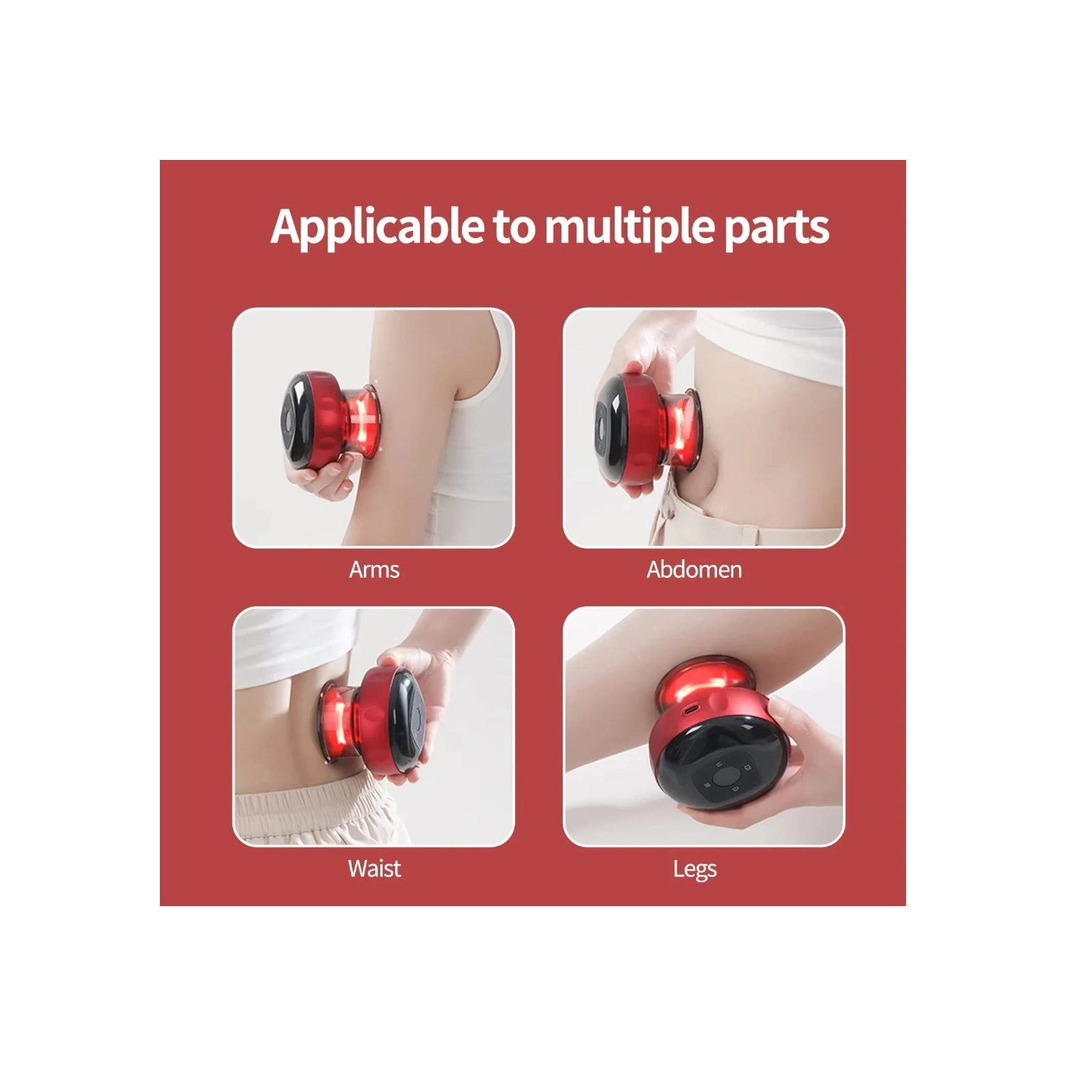 Apply the device on different parts of the body.